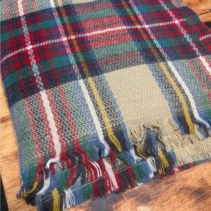 Plaid Fringe Scarf